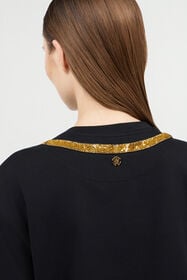 RC Black T-Shirt with Snake Embroidery BLACK WKR64C-JD084