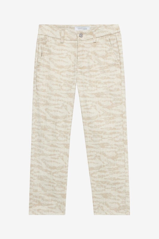 JU Pantaloni Con Stampa Tiger Skin Avorio UJT20G-6SO44