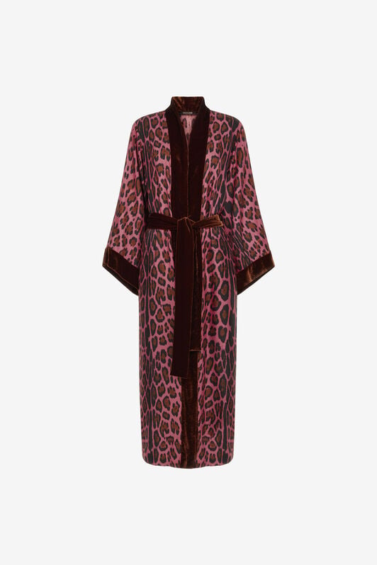 RC Cappotto con cintura stampa Leopard RC Cappotto con cintura stampa Leopard Fucsia RWT504-4QI13