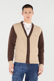 RC Cardigan Con Patch Monogram RC Marrone chiaro VRM670-MQ016