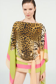 RC Kaftano in Seta con Stampa Cavalli Pop LIGHT GREEN WQT725-SQR33
