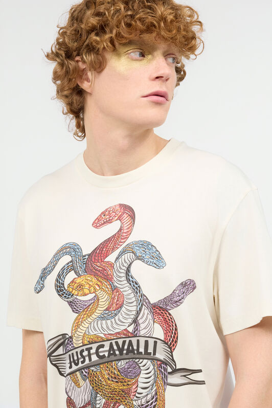 JC T-Shirt Mit Bunten Schlangen Elfenbein UFT061-UF081