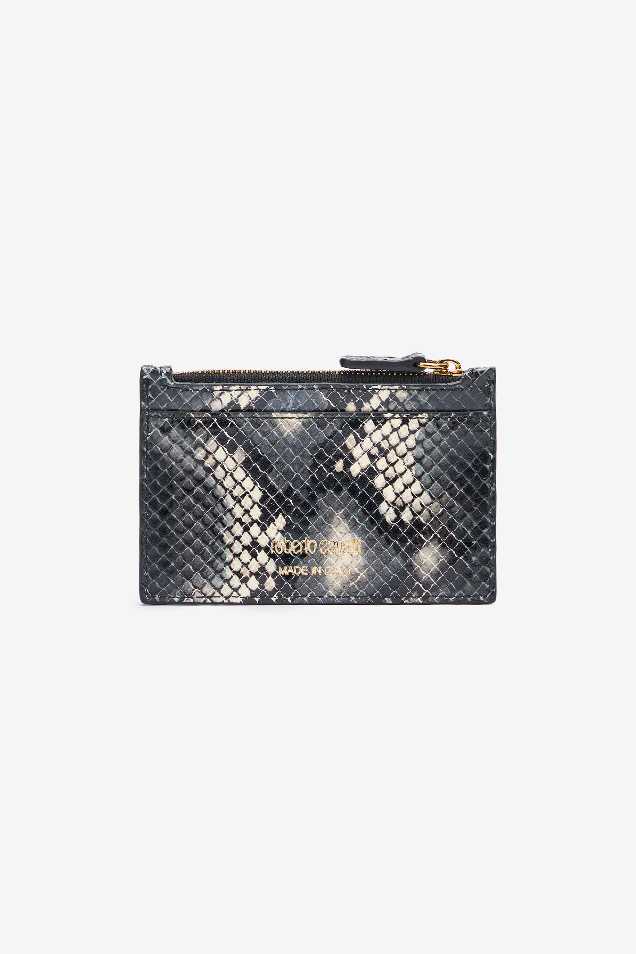 RC Printed leather cardholder with zip Black/White TKA005-PZ02S