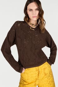 RC Crochet Effect Sweater Brown VKM616-MAC01