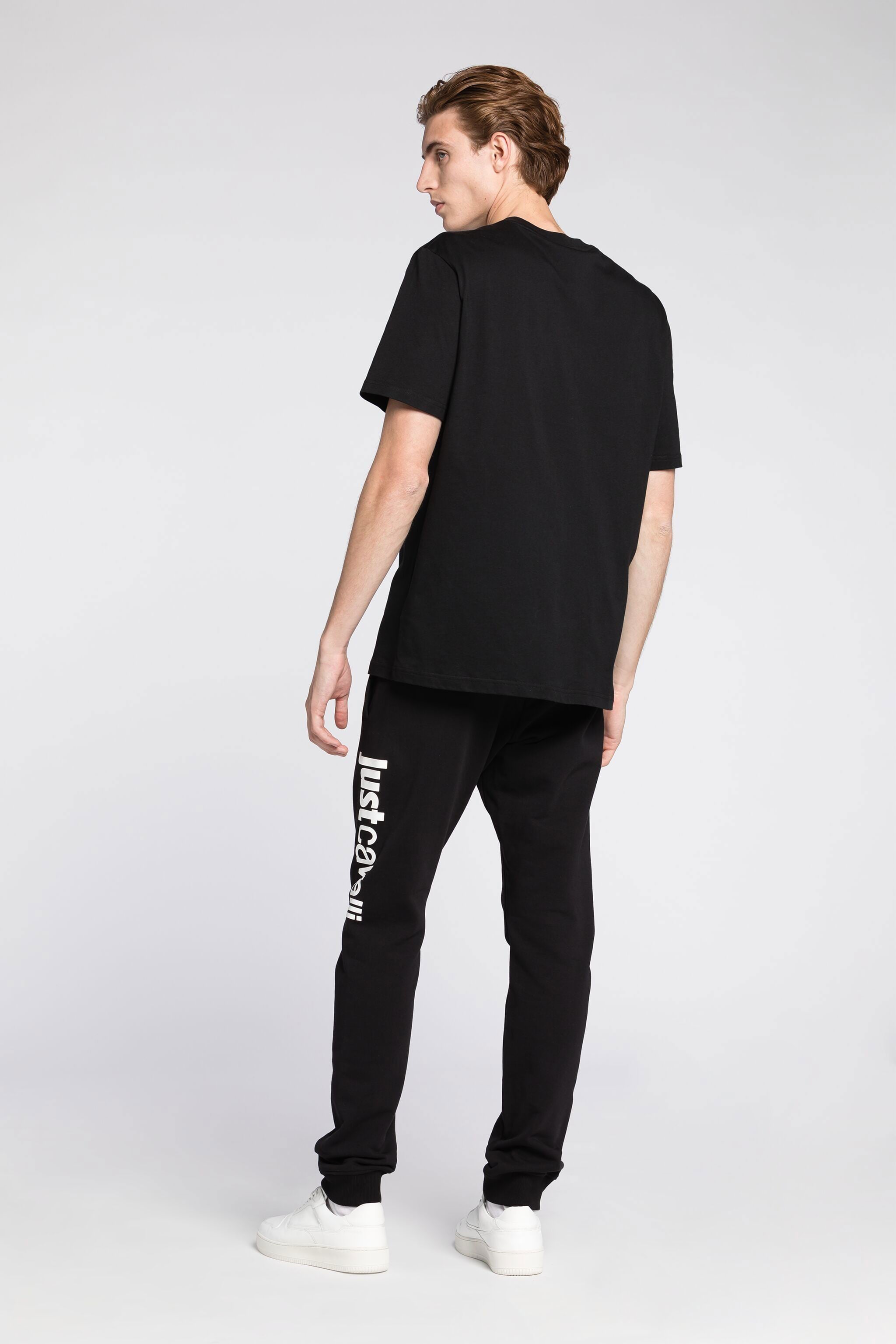 JC Just Cavalli Logo-Print Cotton T-Shirt JC Just Cavalli Logo-Print Cotton T-Shirt BLACK Q61271-Q0174
