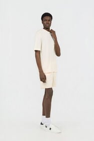 RC Shorts De Algodón Crema Con Cinturón WHITE SOT20C-FA017