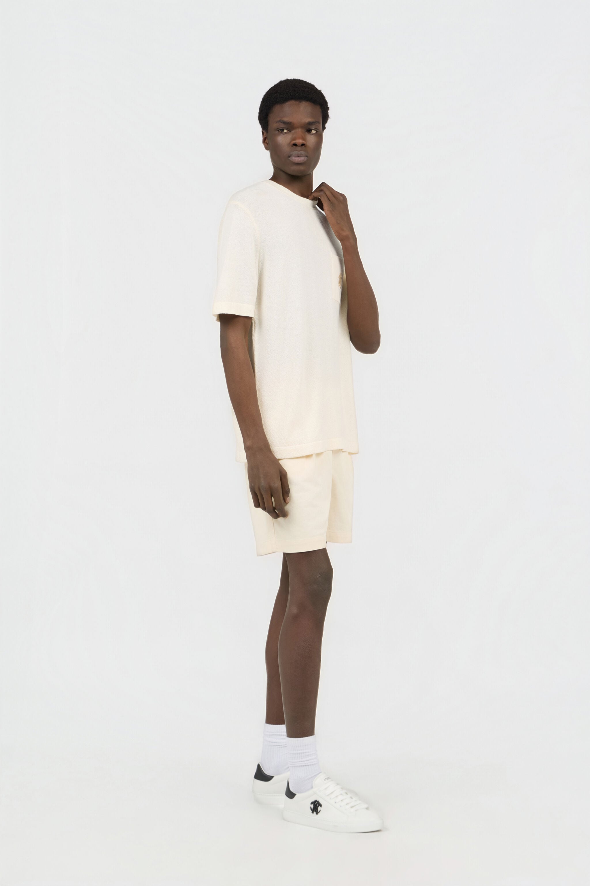 RC Shorts De Algodón Crema Con Cinturón RC Shorts De Algodón Crema Con Cinturón WHITE SOT20C-FA017