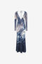 RC Long dress with Denim Wild Leda print Dark blue RWT129-LNI16