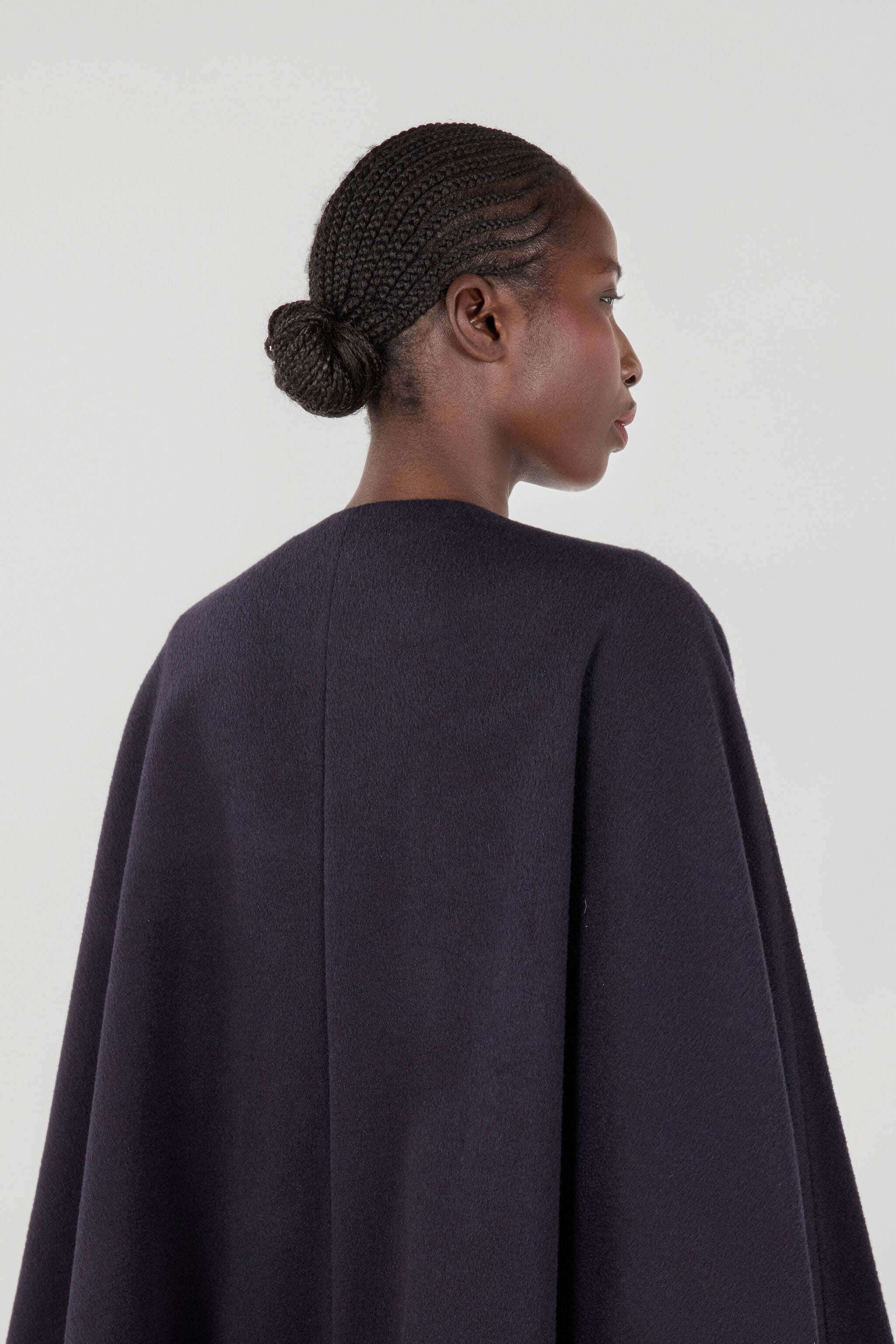 Cashmere-Blend Cape Coat in Black for Women | Roberto Cavalli®