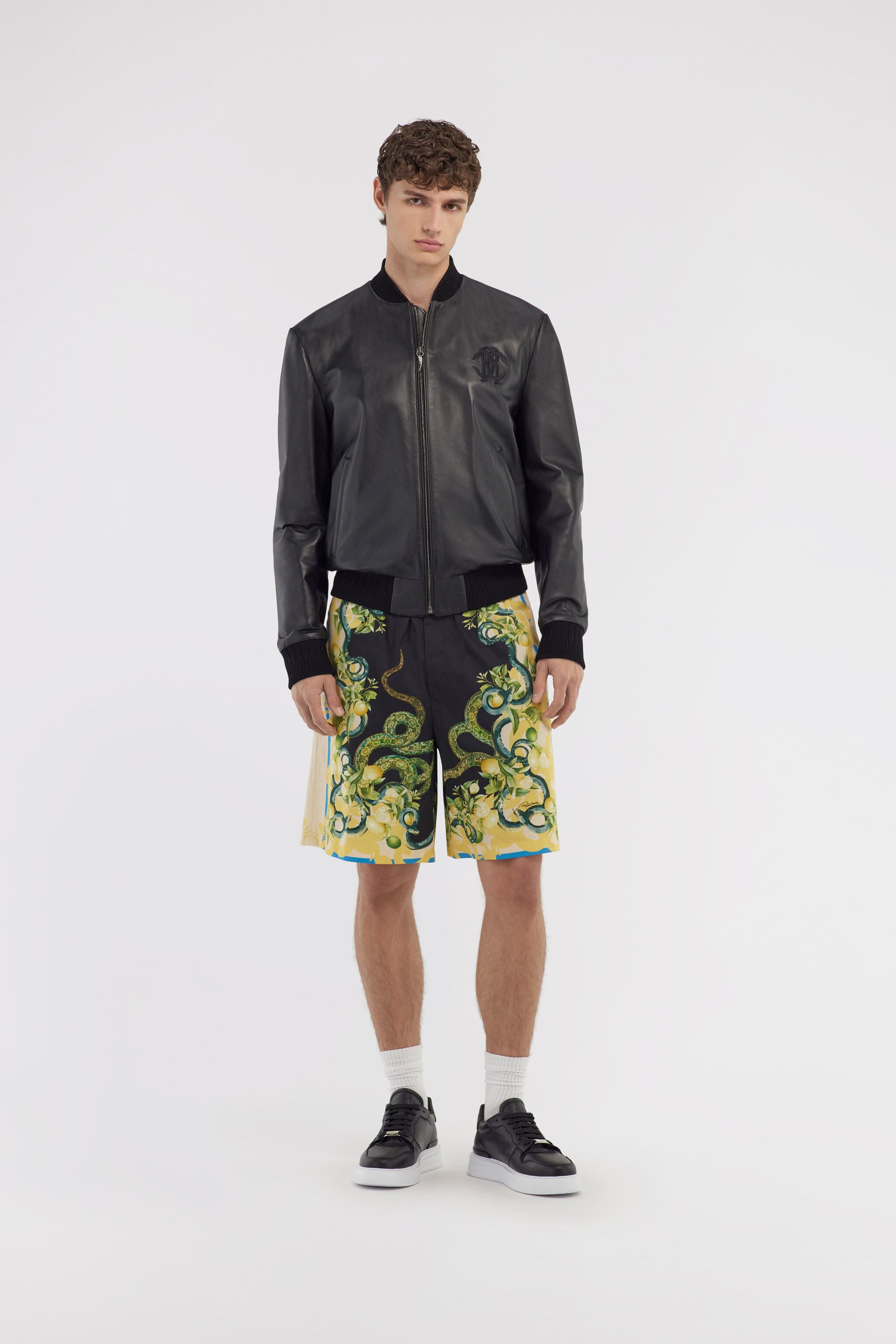 RC Shorts with Lemon Snake print Black/Yellow SRT270-CDL42