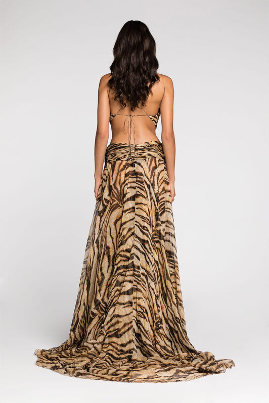 RC Freedom-print cut-out gown Light brown RKT100-CZH36