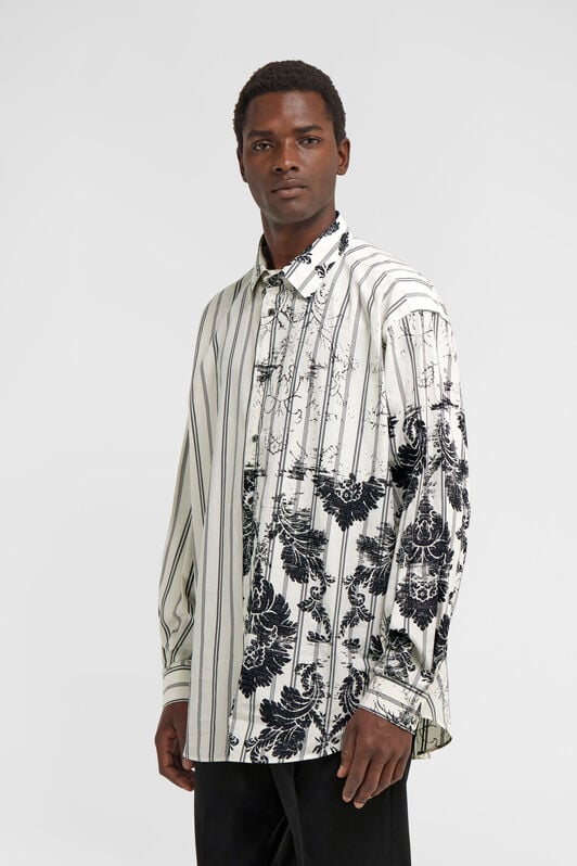 RC Broccato Print Silk Shirt RC Broccato Print Silk Shirt White TRT720-CH039