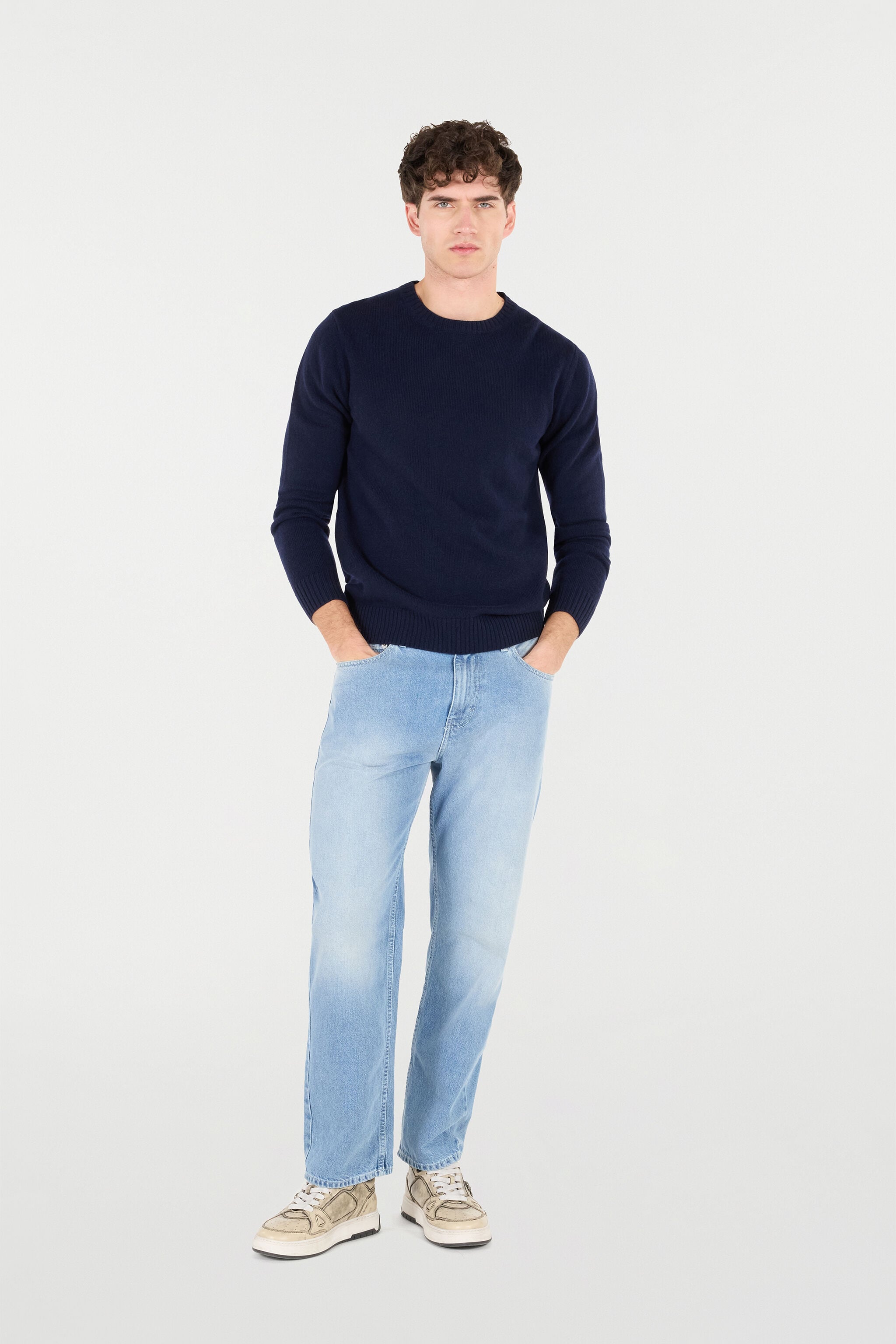 RC Wool Crew-Neck Sweater BLUE POM60G-MQ001