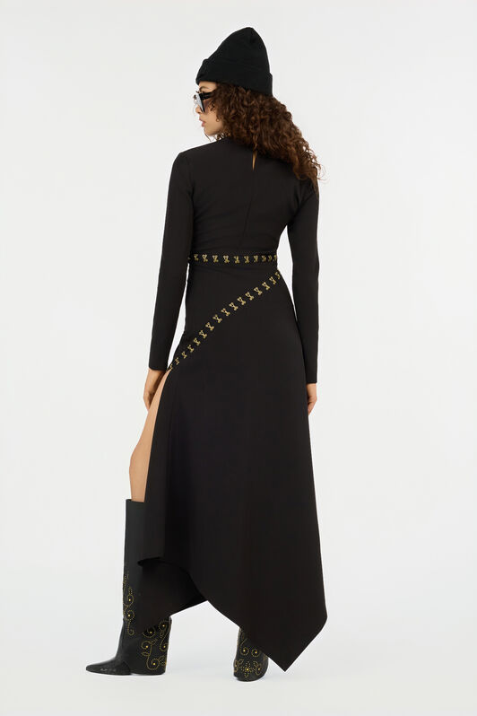 JC Just Cavalli Asymmetric Hem Dress BLACK VFT277-VF427