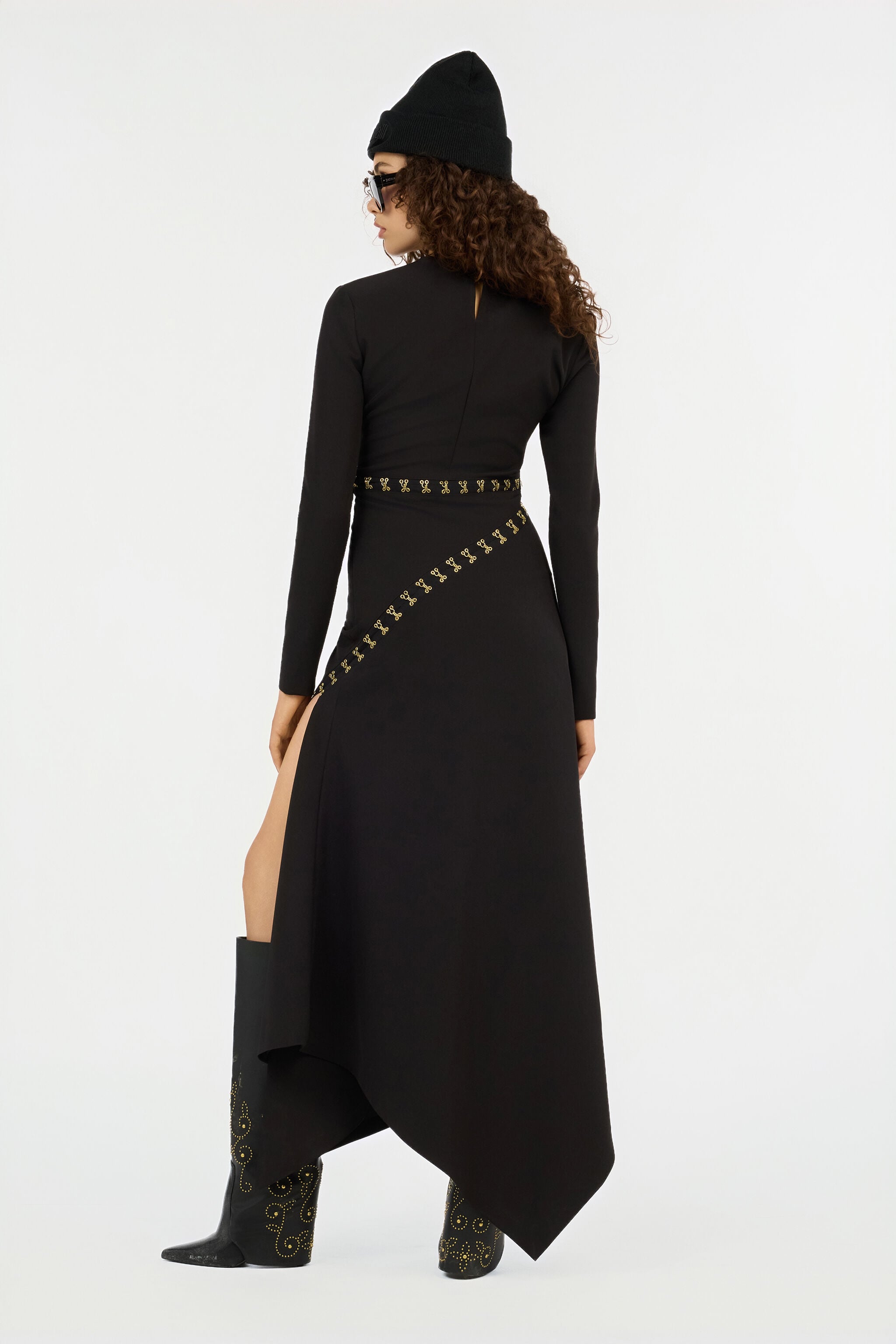 JC Just Cavalli Asymmetric Hem Dress BLACK VFT277-VF427