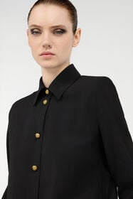 RC Long Black Wool-Blend Shirt Black VWT164-WP008