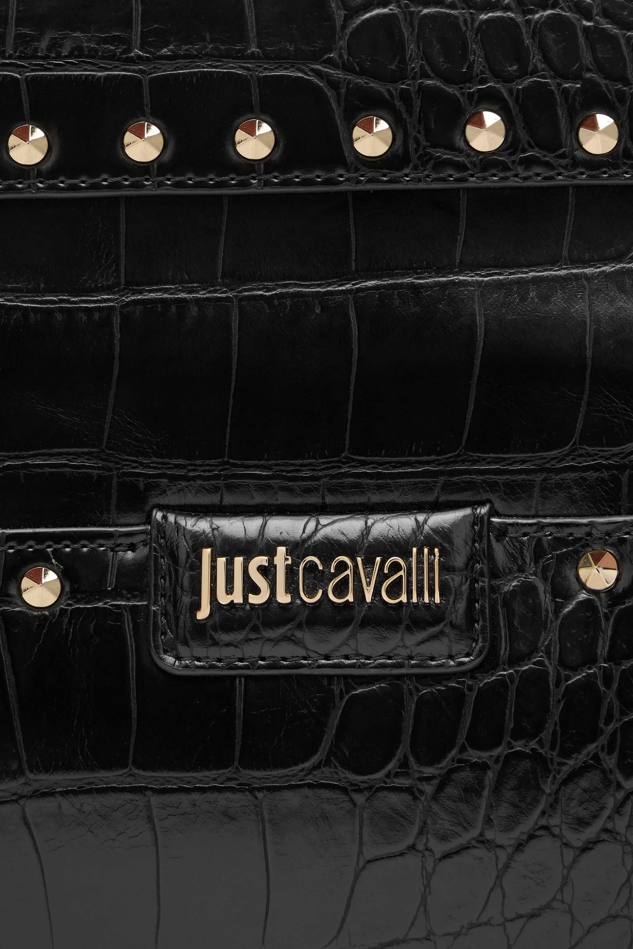 JC Just Cavalli Studded Croc Print Tote Bag JC Just Cavalli Studded Croc Print Tote Bag BLACK VFB079-VF711
