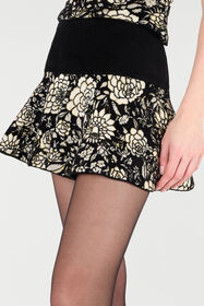 RC Miniskirt With Jacquard Floral Pattern RC Miniskirt With Jacquard Floral Pattern Black/White VQM307-MI014