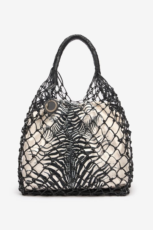 RC Bag With Mesh And Mini Zebra Print RC Bag With Mesh And Mini Zebra Print Black/White UKB019-PZE14