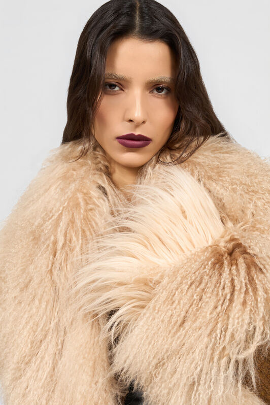 RC Rippstrickmantel Mit Faux-Fur RC Rippstrickmantel Mit Faux-Fur DARK BROWN XQM909-MQ031