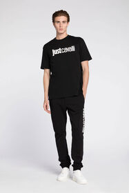 JC Just Cavalli Logo-Print Cotton T-Shirt BLACK Q61271-Q0174