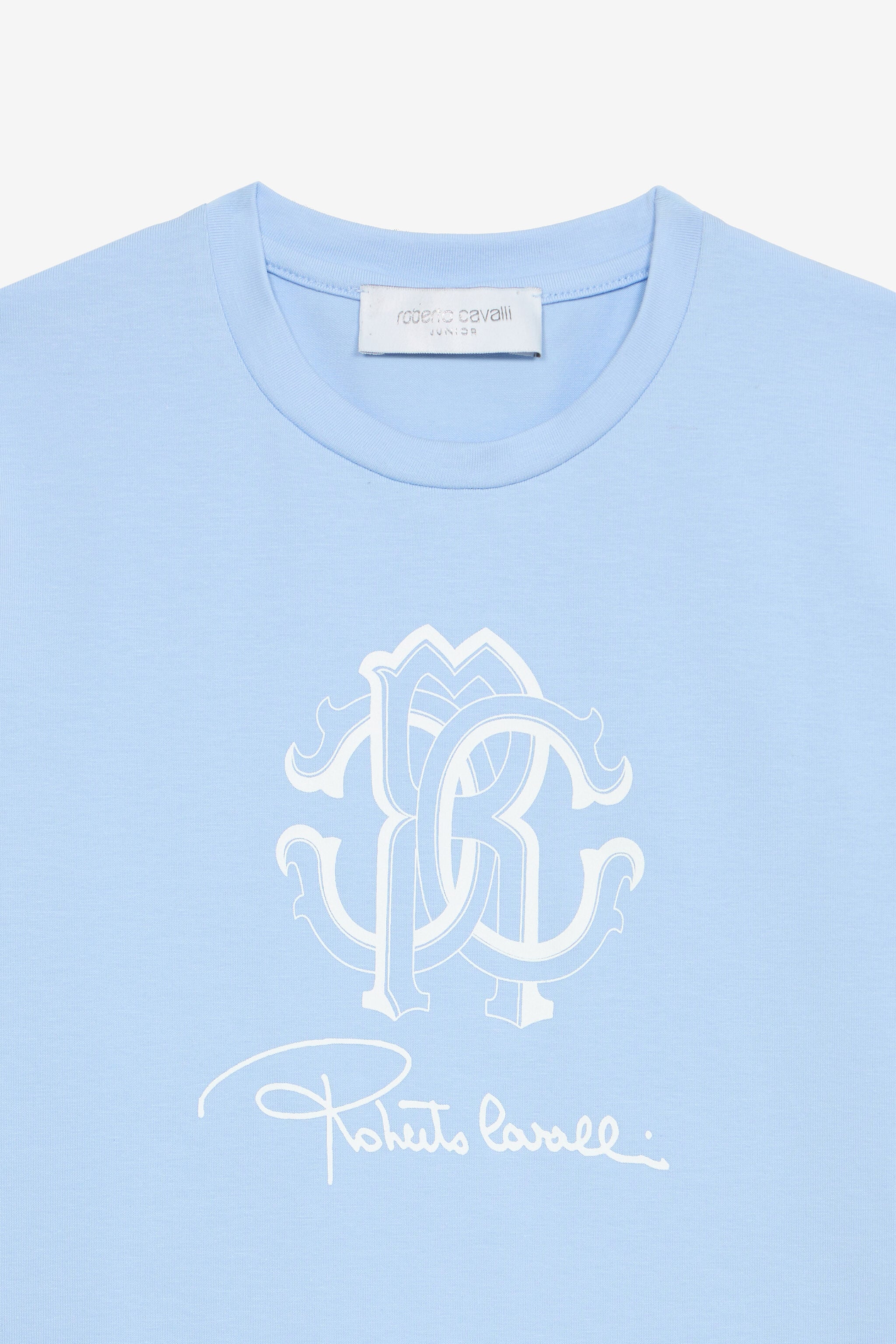 JU T-Shirt With RC Monogram And Logo JU T-Shirt With RC Monogram And Logo Light blue UJT62N-JD001