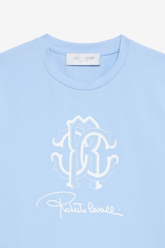 JU T-Shirt With RC Monogram And Logo JU T-Shirt With RC Monogram And Logo Light blue UJT62N-JD001