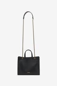 RC Sac D'Épaule En Cuir Noir Avec Monogram RC BLACK ROB00K-PZ098