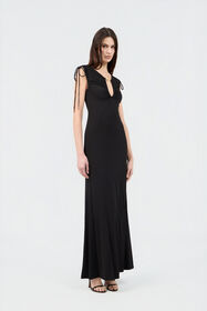 RC Black Maxi Dress with Mirror Snake Detail BLACK SOT10B-VI007
