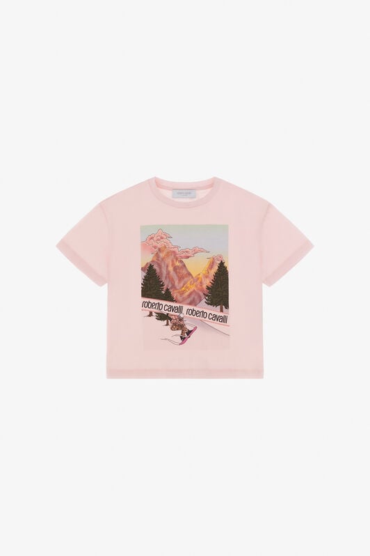 JU T-Shirt With Logo Print JU T-Shirt With Logo Print BABY PINK TJT64R-JD001