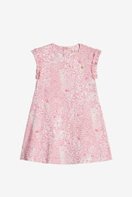 JU Vestido De Algodón Con Guepardos Y Cheetah Skin PINK UJT113-JFO37