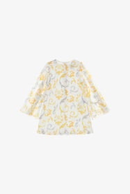 JU Golden Swirl Chiffon Dress White SJT175-2NL95
