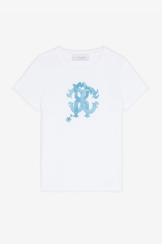 JU RC Monogram-Print Cotton T-Shirt JU RC Monogram-Print Cotton T-Shirt White RJT639-JD001