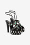 RC Gemstone-detail leather platform sandals Black RWS004-PZB62