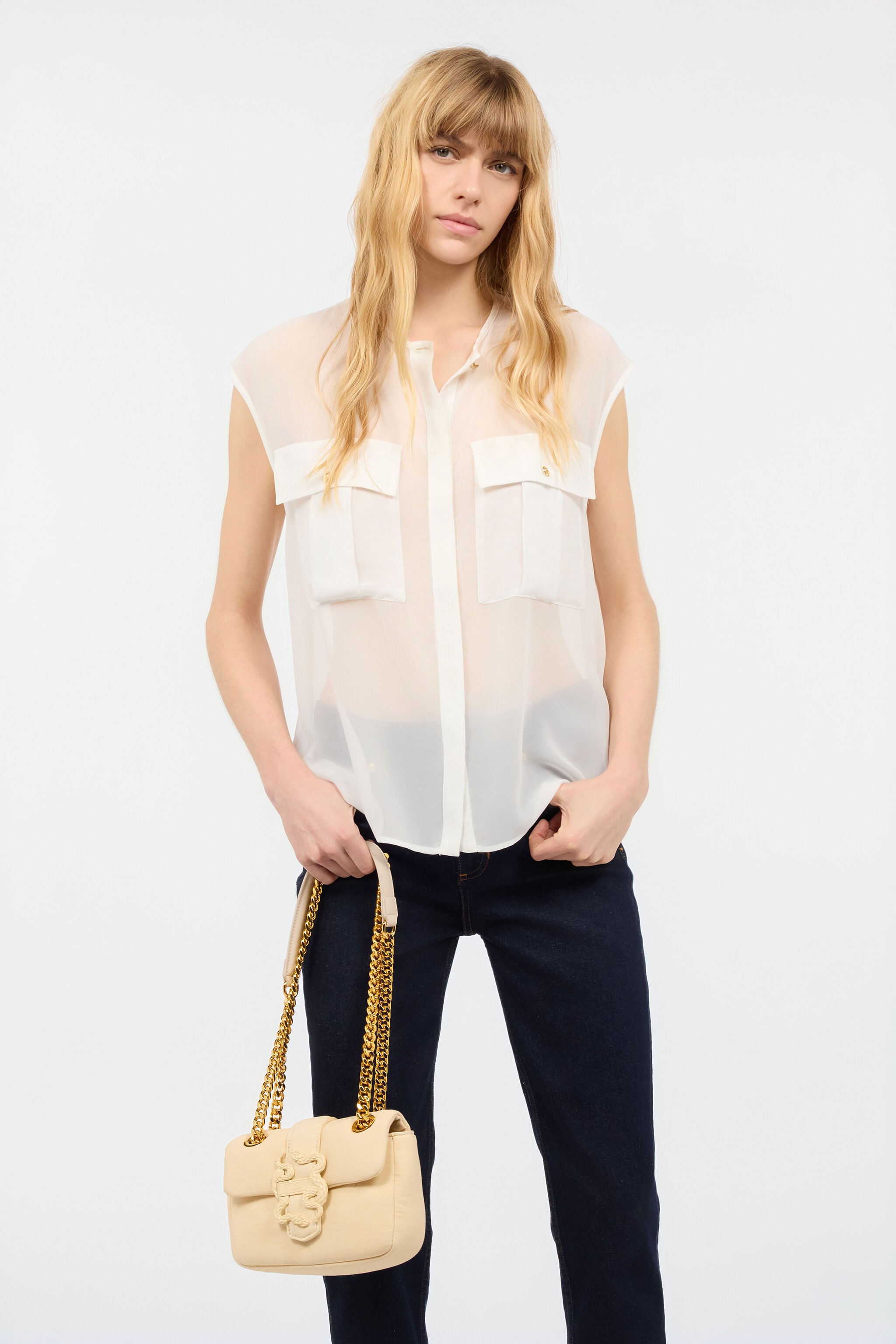 JC Small Crossbody Bag With Mirror Snake Ivory UFB056-UF425
