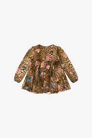 JU Abito stampa Leopardo Marrone chiaro TJT104-2NM01