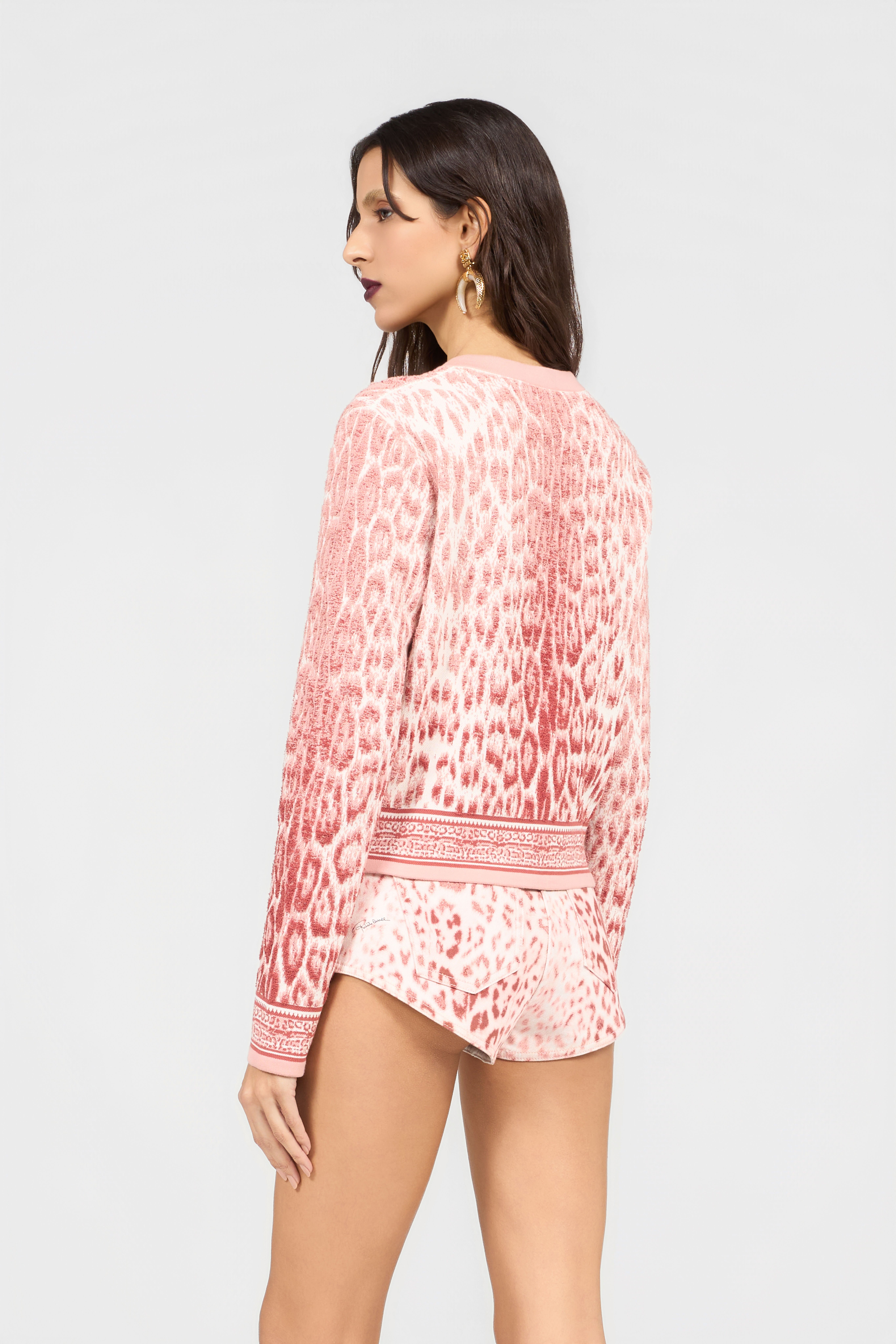 Jaguar Pink Cardigan in PINK for Women | Roberto Cavalli®