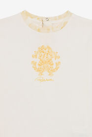 JU Baumwoll-T-Shirt mit floralem Monogram RC MILKY WHITE UJT602-JD001