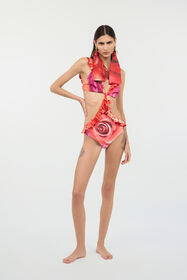 RC Garden Rose And Cheetah Skin Trikini Fuchsia UKW008-HVN75
