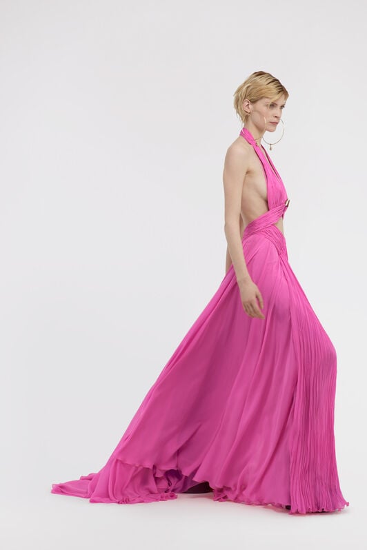 RC Long dress with cut out Fucsia SKT120-CC001