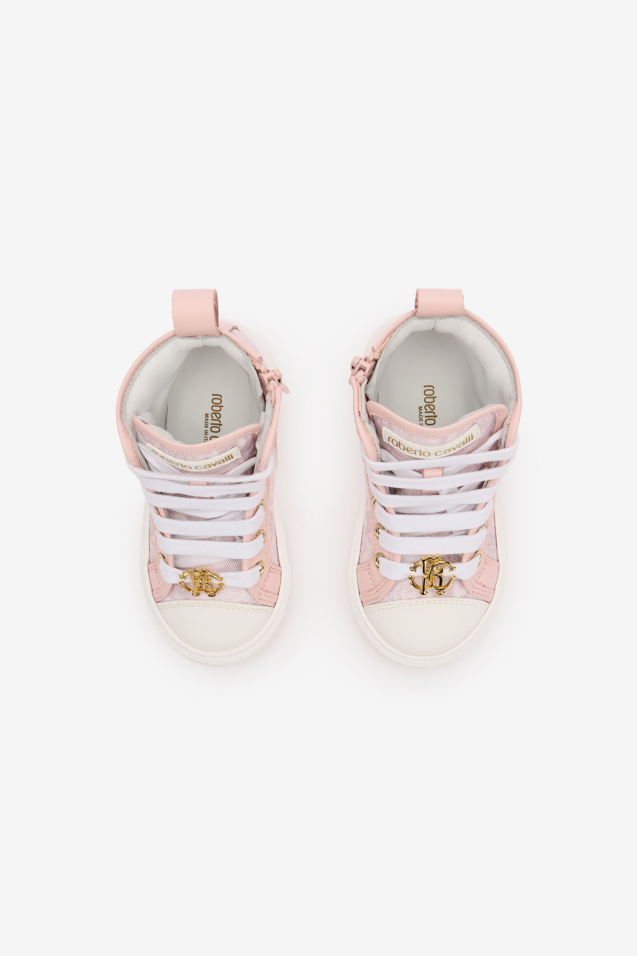 JU High-Top Sneakers With RC Monogram JU High-Top Sneakers With RC Monogram PINK/WHITE TJS02K-PZJ36