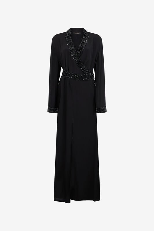 RC Seiden-Maxikleid mit verziertem Detail RC Seiden-Maxikleid mit verziertem Detail NERO/ARGENTO VWR197-SY001