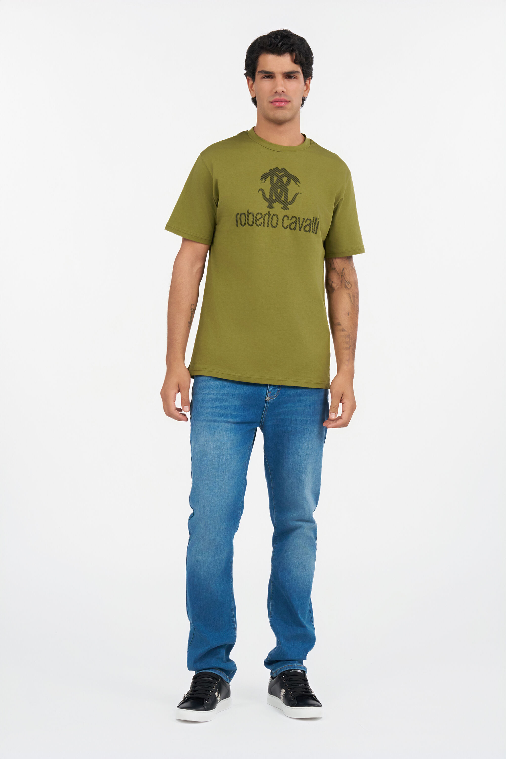 RC Grünes T-Shirt mit Monogram RC RC Grünes T-Shirt mit Monogram RC GREEN OLIVE QOT60D-JD060