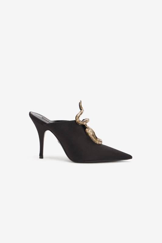 RC Schwarze Mules Mit Schmuck-Schlangendetail BLACK XWS005-FL113