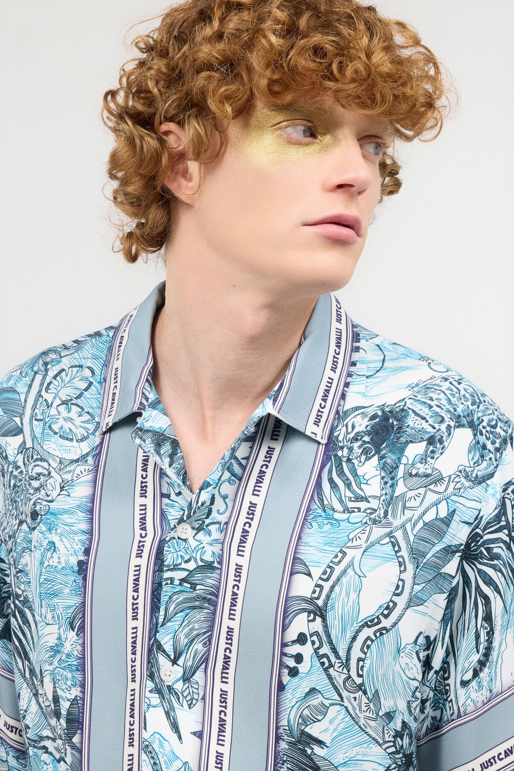 JC Camicia Con Stampa Jungle JC Camicia Con Stampa Jungle Azzurro UFM002-UF097