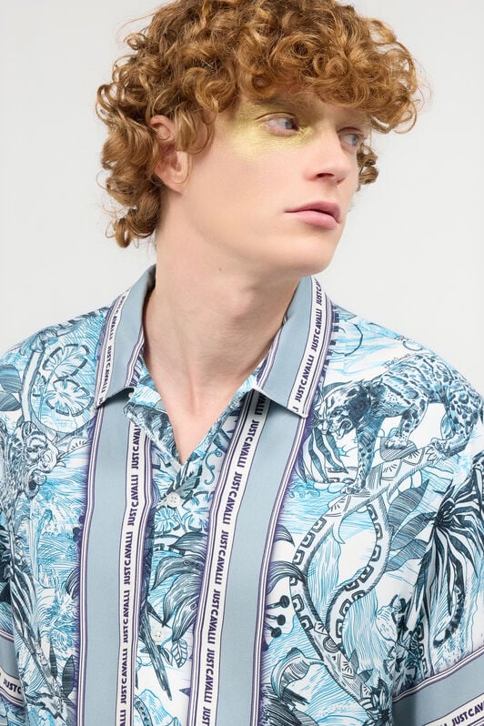 JC Camicia Con Stampa Jungle JC Camicia Con Stampa Jungle Azzurro UFM002-UF097