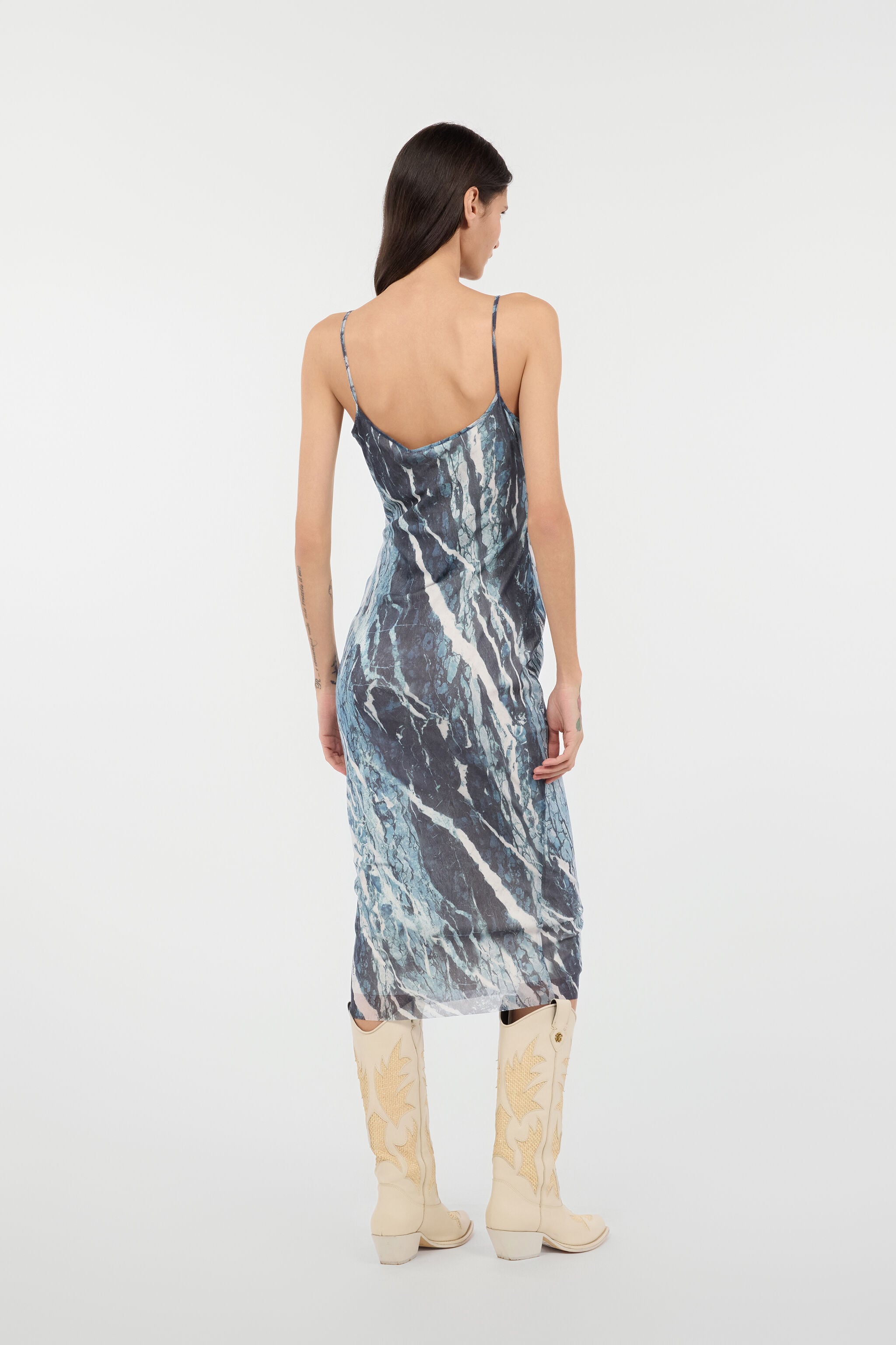 RC Rubane-Print Midi Dress RC Rubane-Print Midi Dress Dark blue UKT11B-6HN22