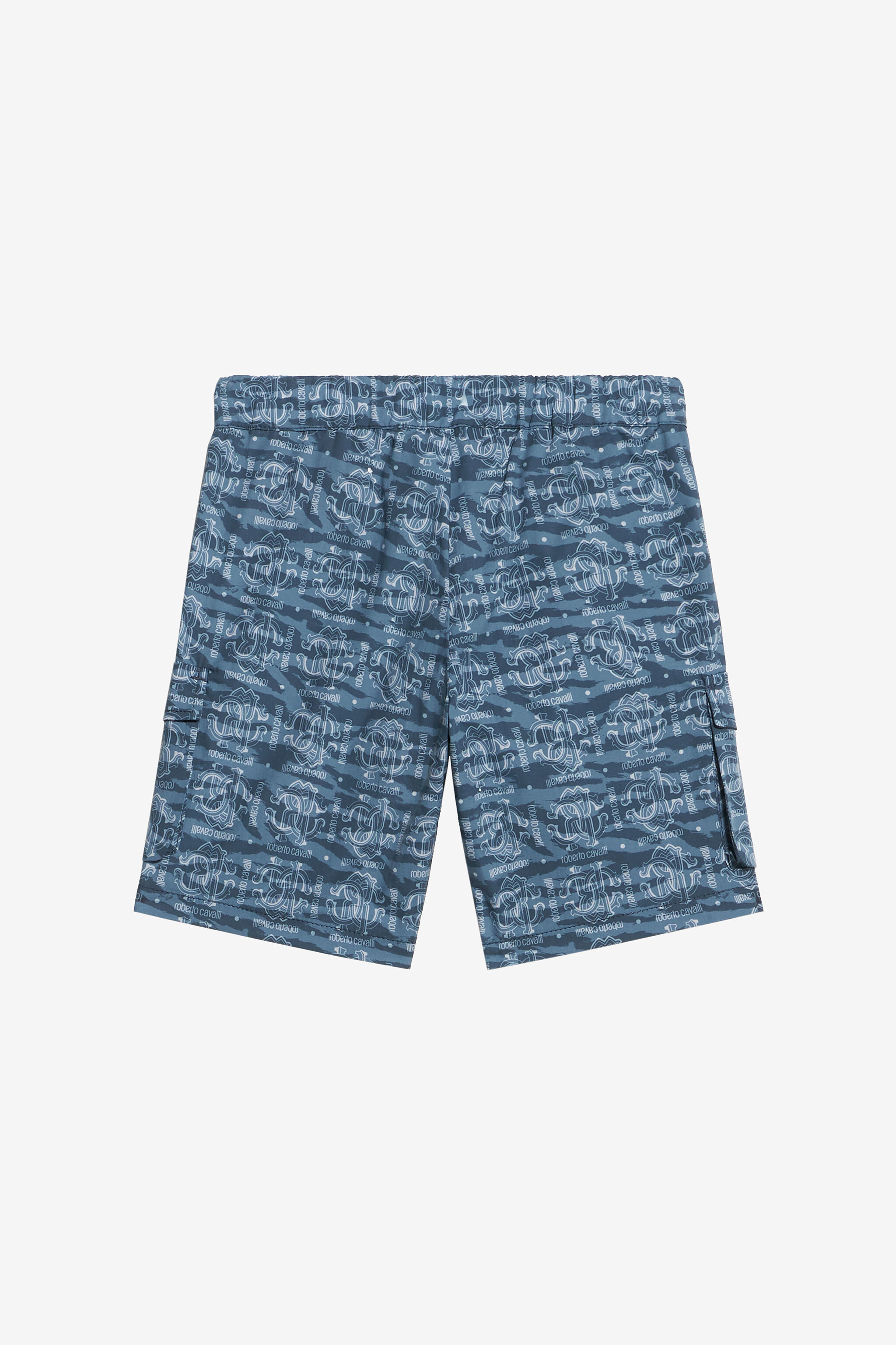 JU Cotton Shorts With All-Over Print JU Cotton Shorts With All-Over Print Blue UJT209-7MO44
