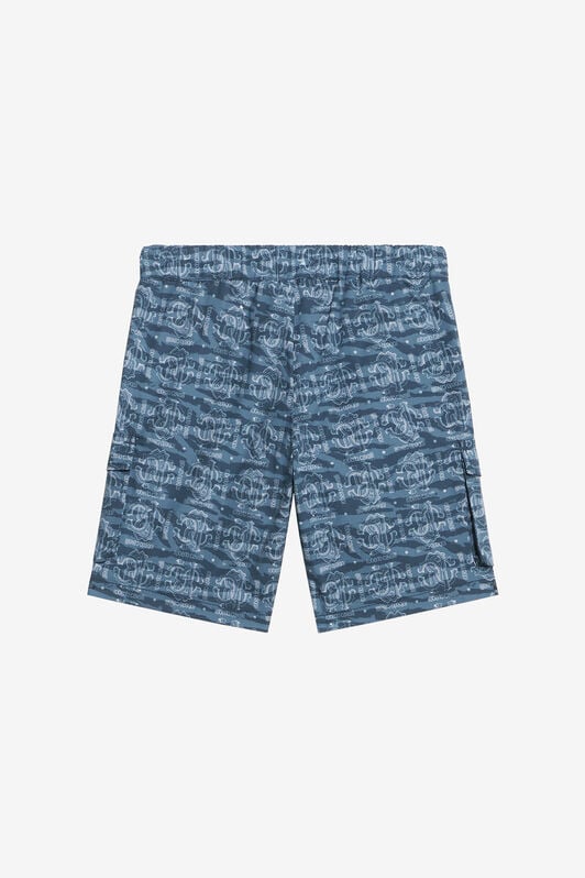 JU Cotton Shorts With All-Over Print JU Cotton Shorts With All-Over Print Blue UJT209-7MO44