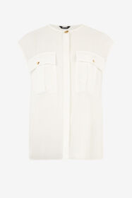 JC See-Through Sleeveless Top White UFT154-UF220